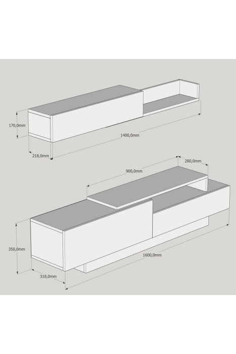 Hanah Home Elda Mueble de TV Blanco y Nogal